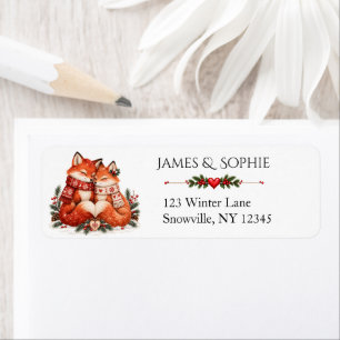 Nordic Christmas Foxes Return Address