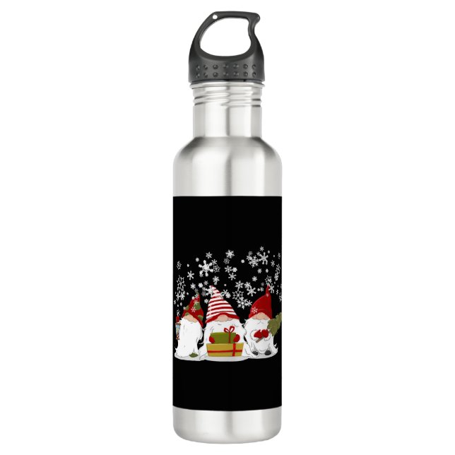 Nordic Christmas Gnome Elves Gnome Gnome present 710 Ml Water Bottle (Front)