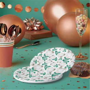 Nordic Christmas Gnomes Watercolour Xmas Pattern Paper Plate