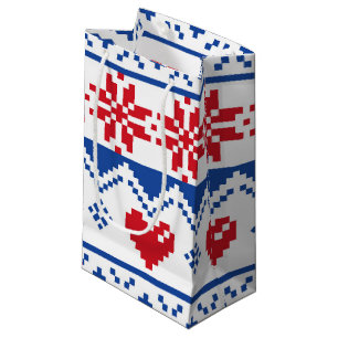 Nordic Christmas in Red & Blue Small Gift Bag