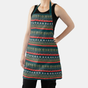 Nordic christmas pattern apron