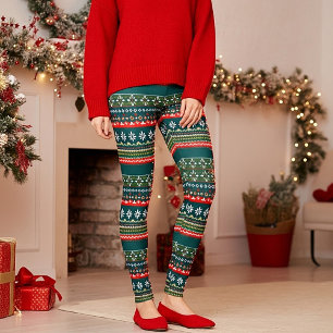 Nordic christmas pattern leggings