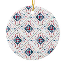 Nordic Christmas Pattern, Snowflakes and Reindeer