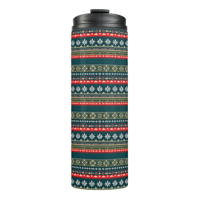Nordic christmas pattern thermal tumbler (Front)