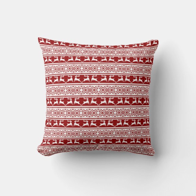Nordic Christmas Scandinavian Reindeer Cushion (Front)