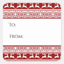 Nordic Christmas Scandinavian Reindeer Gift Tag
