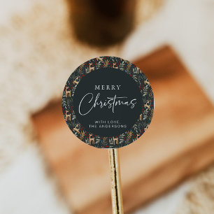 Nordic Christmas Sticker Holiday Label Scandi Deer