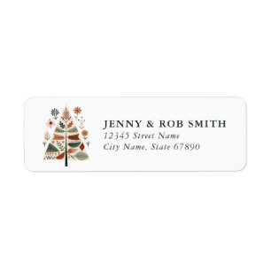 Nordic Christmas Tree Return Address Labels