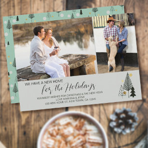 Nordic Christmas Trees 2 Photo New Address Holiday Card