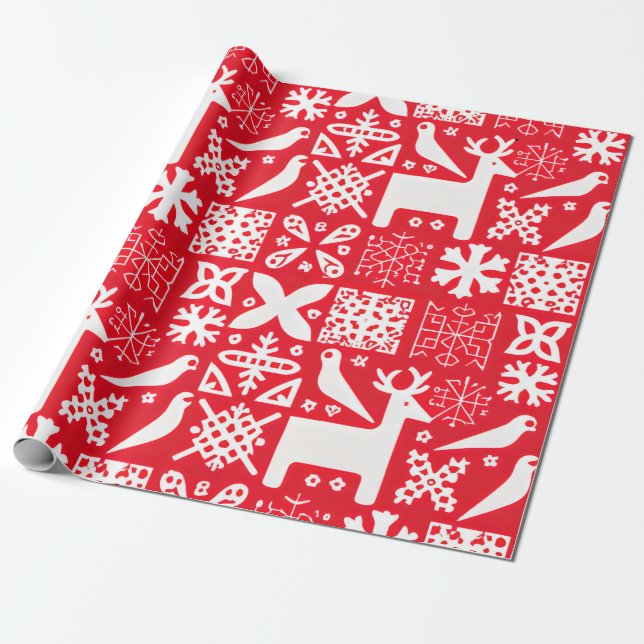 Nordic Christmas Wrapping Paper (Unrolled)