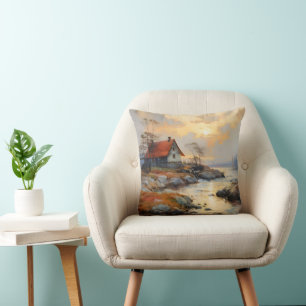 Nordic Coast Impressionism Cushion