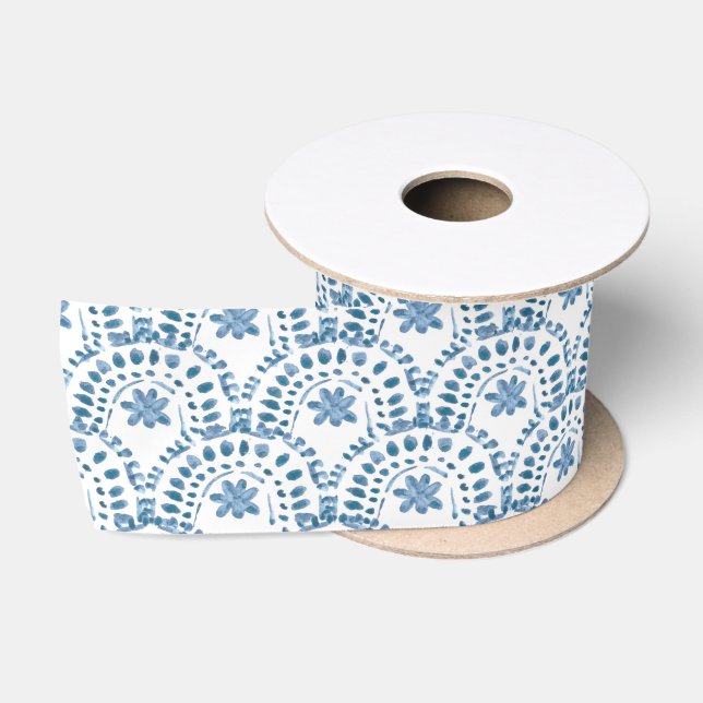 Nordic Collection Omphalodes Blue Satin Ribbon (Spool)