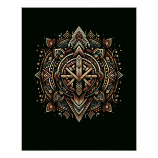 Nordic Compass Mandala Poster