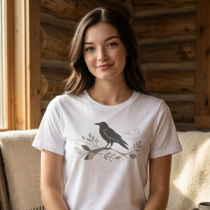 Nordic Crow Art Nature Lover Meaningful Gift Tri-Blend Shirt