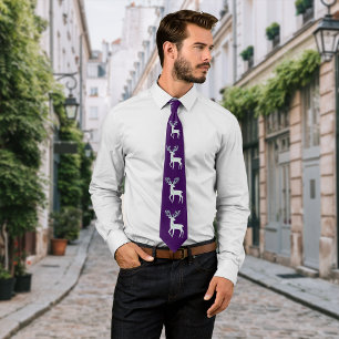 Nordic Deer Pattern Personalise Initial Tie