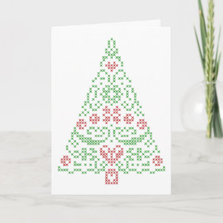 Nordic embroidery Christmas design card customise