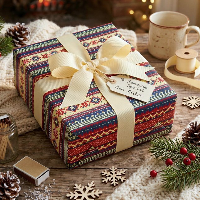 Nordic Fair Isle Christmas Wrapping Paper (Creator Uploaded)