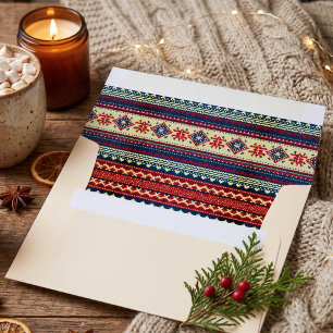 Nordic Fair Isle Lined Holiday Envelope