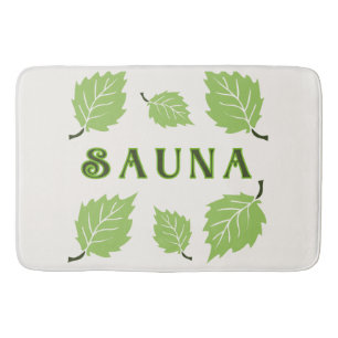 Nordic Finnish Sauna Birch Leaves  Bath Mat