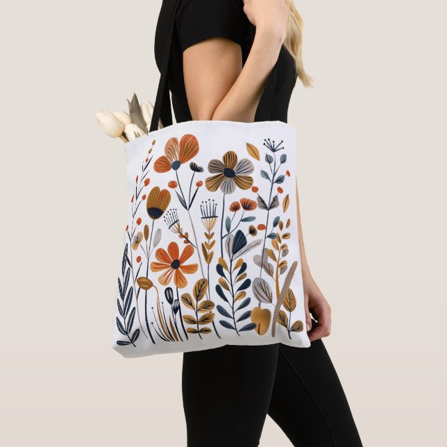 Nordic Flowers Tote Bag (Close Up)