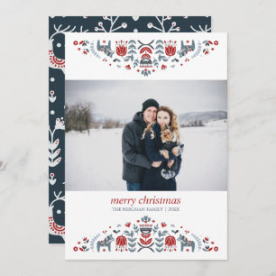 Nordic Folk Art Christmas Holidays Photo Holiday Card