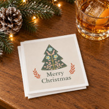 Nordic Folk Art Christmas Tree Merry Christmas