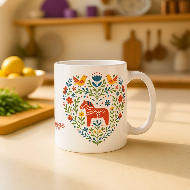 Nordic Folk Art Dala Horse Mug (Creator Uploaded)