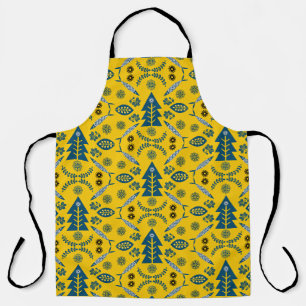 Nordic Folk Art Fish Apron