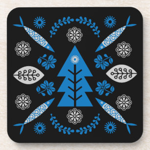 Nordic Folk Art Fish Coaster