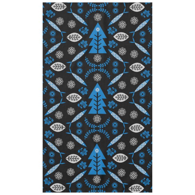 Nordic Folk Art Fish Tablecloth (Front)