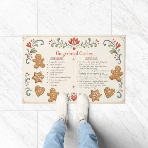 Nordic Folk Art Gingerbread Cookie Recipe Doormat