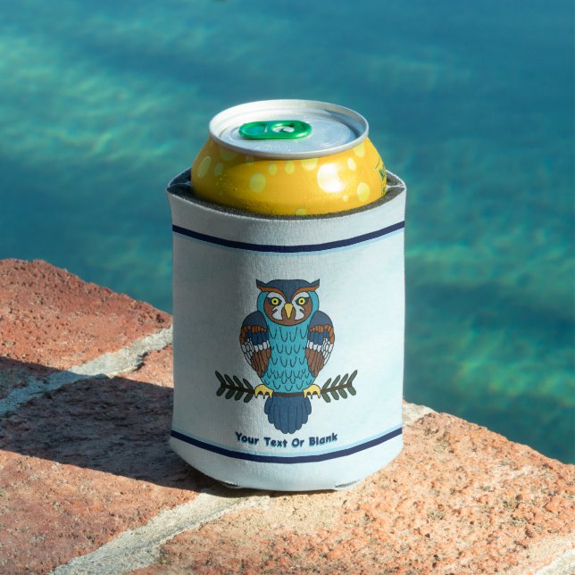 Nordic Folk Art Owl Can Cooler (In Situ Pool)