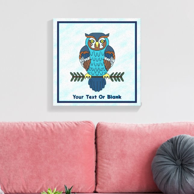 Nordic Folk Art Owl Canvas Print (Insitu(LivingRoom))