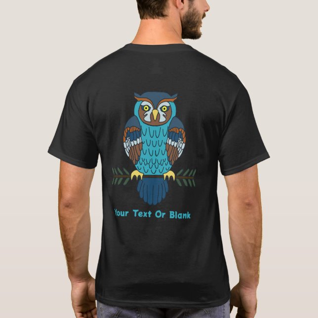 Nordic Folk Art Owl T-Shirt (Back)
