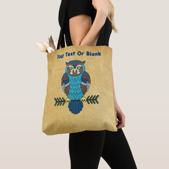 Nordic Folk Art Owl Tote Bag (Close Up)