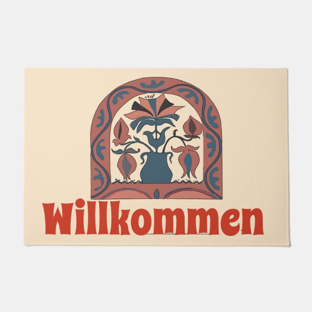 Nordic Folk Art, Personalise Floor Mat (Front)