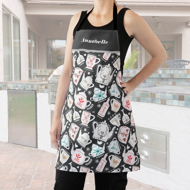 Nordic Folk Art Tableware Personalised Apron (Creator Uploaded)