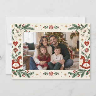 Nordic Folk Family Christmas Photo Card