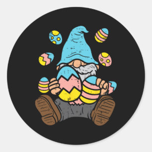 Nordic Garden Gnome Eggs Easter Egg Hunt Hunting T Classic Round Sticker