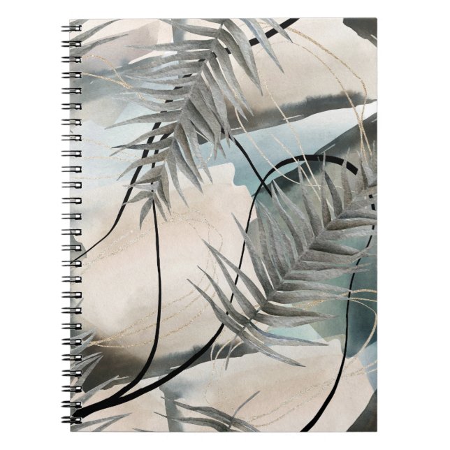 Nordic Geometric Floral Marble Notebook (Front)