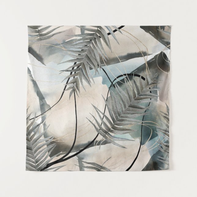 Nordic Geometric Floral Marble Tapestry (Front)