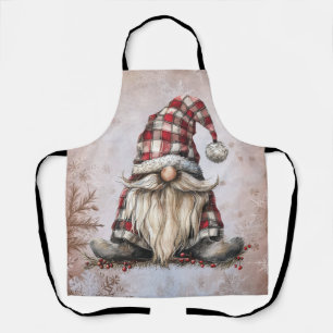 Nordic Gnome Rustic Red Plaid Hat Apron