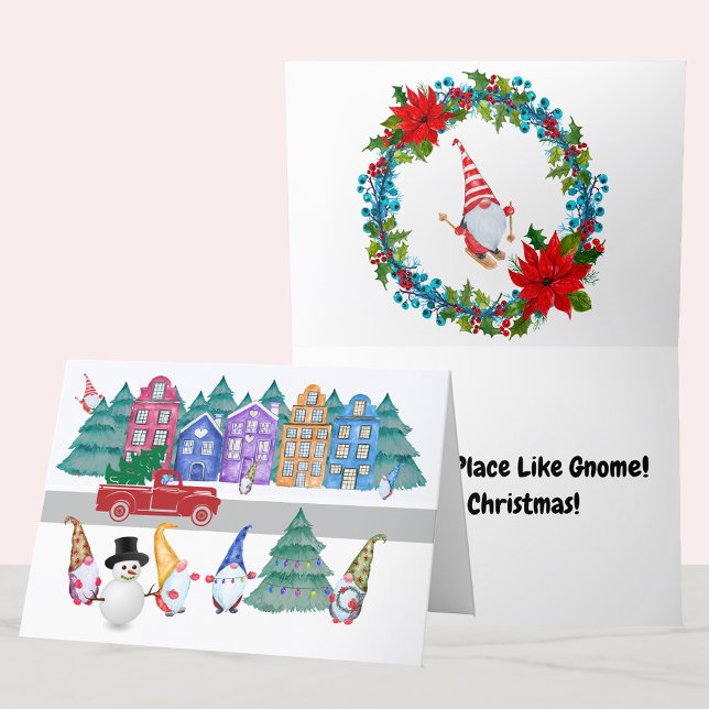 Nordic Gnome Town Christmas, No Place Like Gnome Holiday Card (Nordic Gnome Town Christmas, No Place Like Gnome Holiday Card)