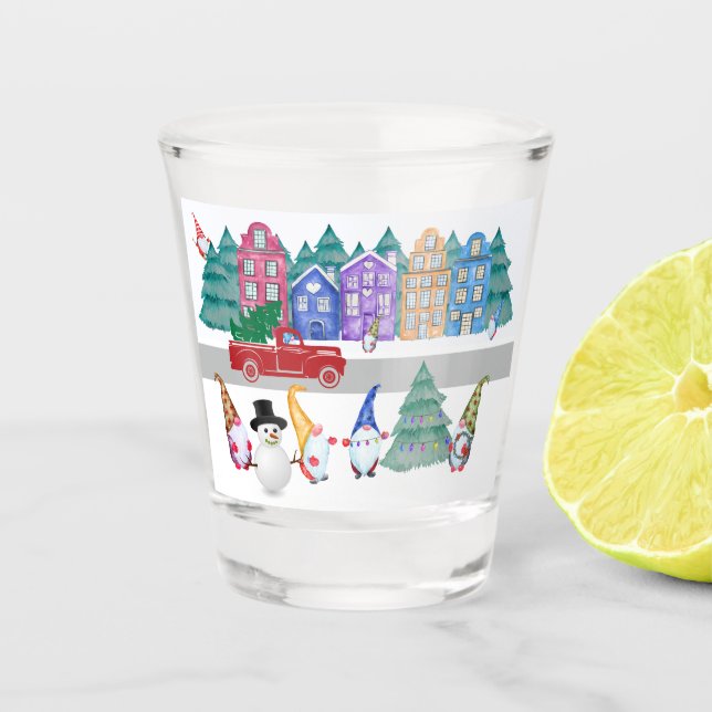 Nordic Gnome Town Christmas, No Place Like Gnome Shot Glass (Front)