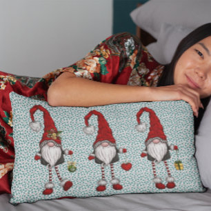 Nordic Gnomes Mistletoe Pattern  Lumbar Cushion