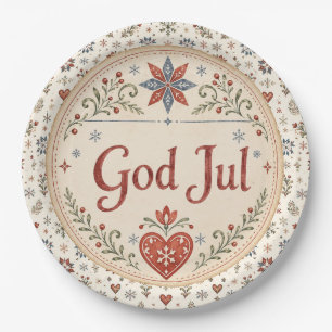 Nordic God Jul   Norwegian Christmas Paper Plate