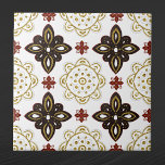 Nordic Gold Scandinavian Graphic Tile<br><div class="desc">Nordic design in red,  blue,  and gold.</div>