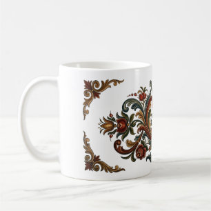 Nordic Heritage Rosemaling Heart Mug - A Sip of Tr