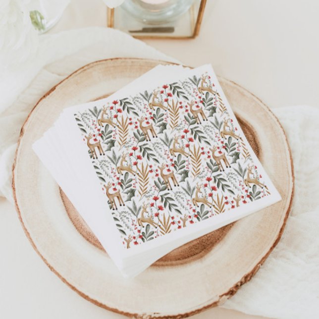 Nordic Holiday Paper Napkins Scandi Christmas Deer (Creator Uploaded)