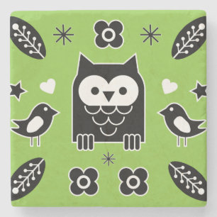 Nordic Horse Folk Art Gift Stone Coaster